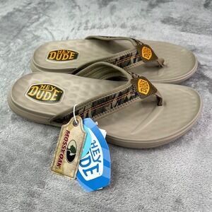 Hey Dude Myers Mossy Oak Thong Sandals Men 10 Camo Comfort Flip Flops Summer NWT